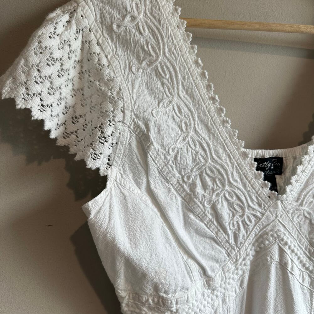 Gretty Zueger Angelica Gauze Embroidered Dress White Ivory S - Picture 4 of 11